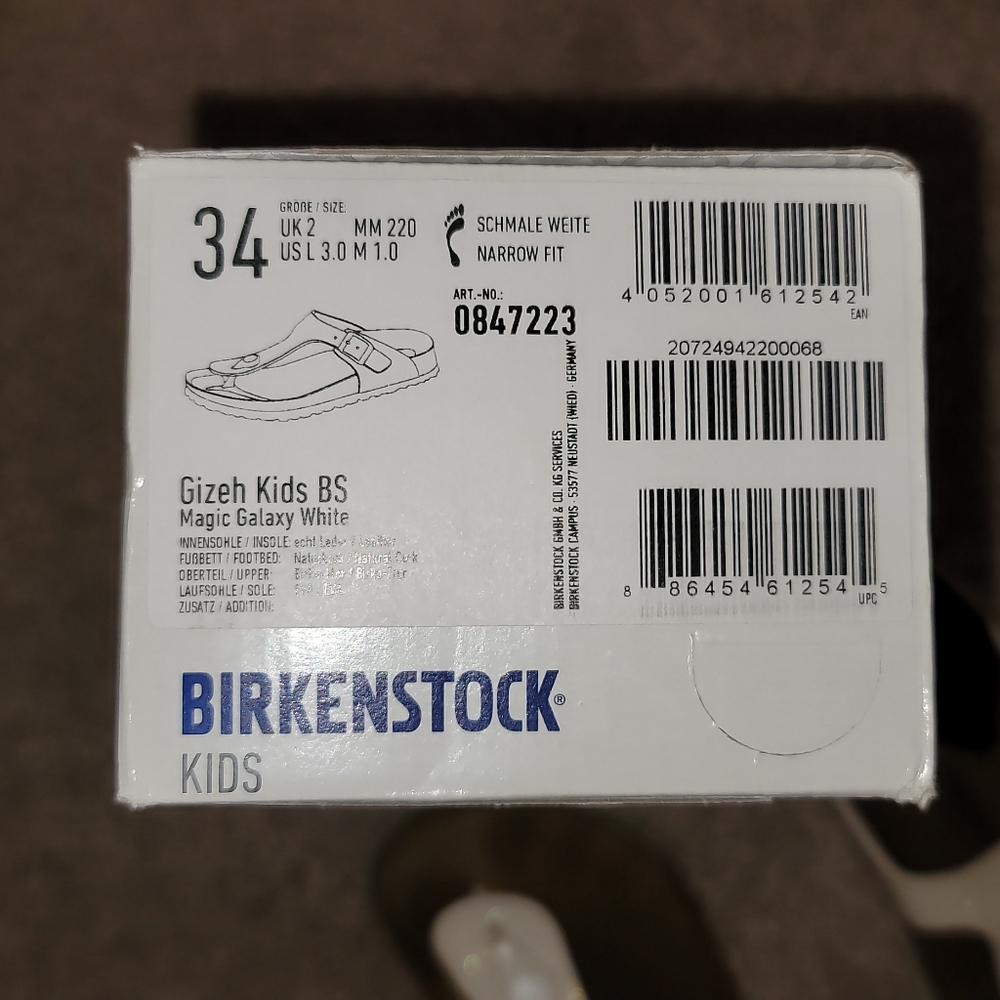 Kids Birkenstock Gizeh Sandal Size 34